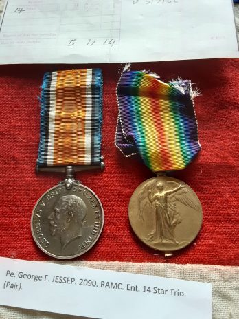WWI Pair. George Frederick Jessep. 25th Field Ambulance. Medical Corps. Plymouth, Devon