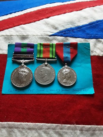 Palestine GSM. Defence with ISM. John Stanley Shaw. Devonshire Regiment & Plymouth dockyard