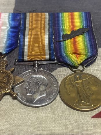 WWI 1915 Trio with MID. McArthur. Cheshire Regiment. Hyde.