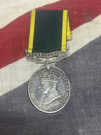 KGVI Territorial Efficiency Medal awarded to Military Medal recipient 1945. Isherwood. Kenton, Middlesex.