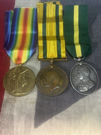 WWI Victory with Territorial Force War Medal & Territorial Force Efficiency Medal. Tunstall. ASC. Sunderland.