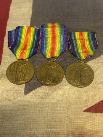 3 Essex Regiment Victory Medals. Noakes, Livings & Fryatt. Walthamstow, Stanstead, Ilford.