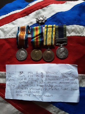 WWI TFWM & IGS group. Arthur George Hammett. 1/6th Devon Regiment. Born Kingsbridge. Lived Newton Abbott.