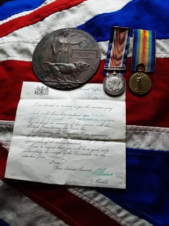 WWI Plaque & Pair. 4th Worcestershire. DOW. Sjt Cecil Stanford Scott. Surbiton