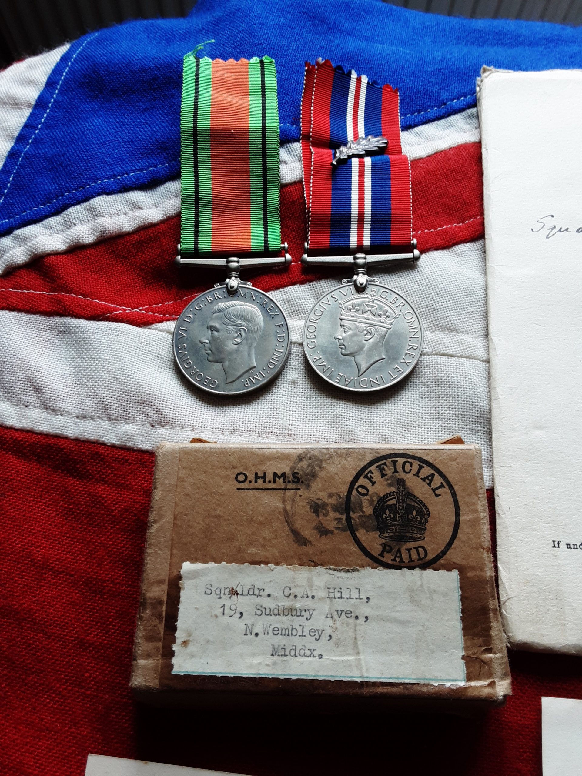 WWII Mentioned in Dispatches. Squadron Leader C A Hill. Wembley, Middlesex. - Image 2