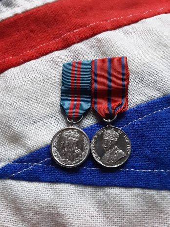 Period Minature Pair . 1911 coronation & 1911 County & Borough Police .