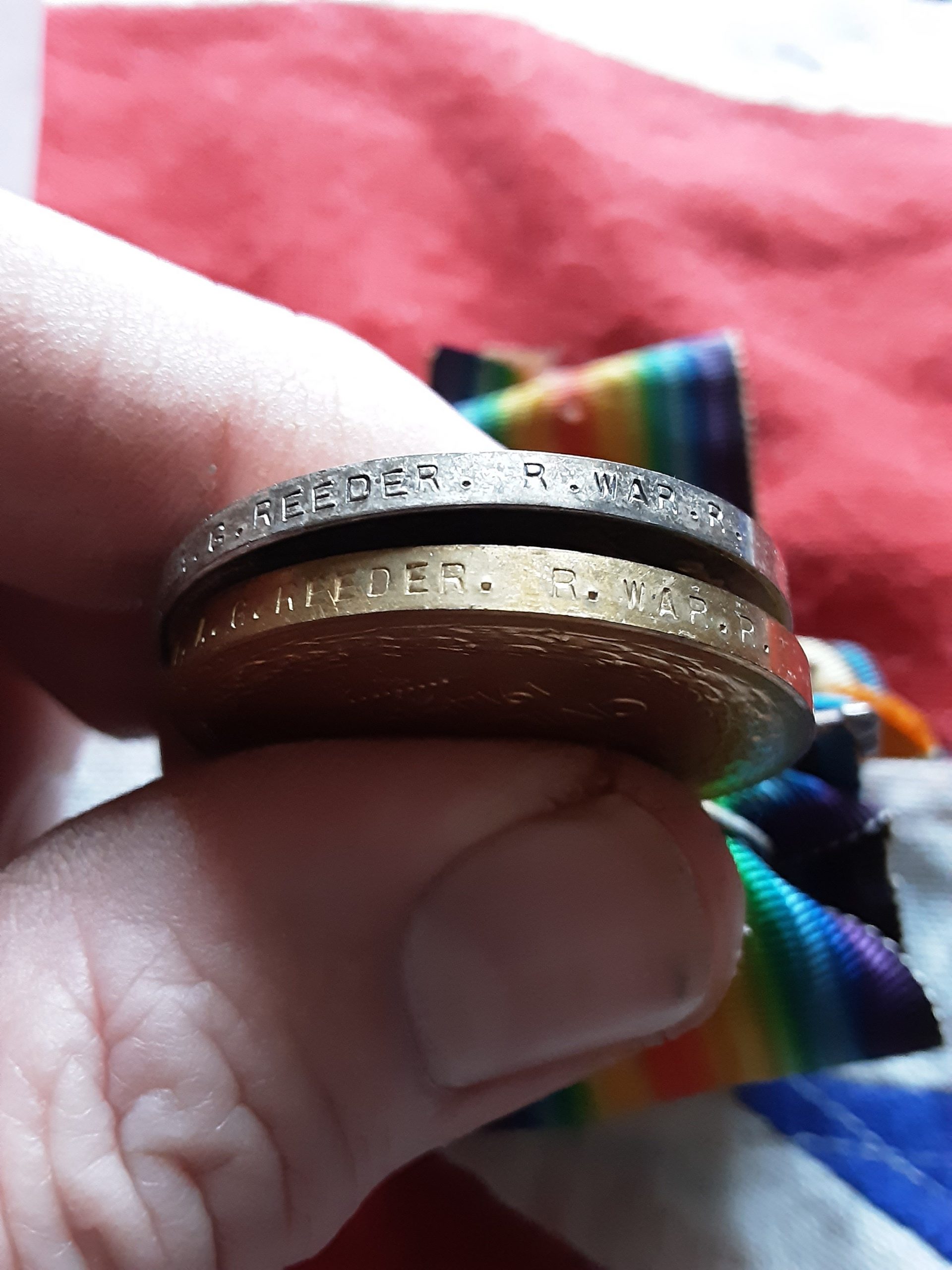 WWI Pair & photo. Albert George Reeder. Warwickshire Regiment. Wounded & gassed. Norwich, Norfolk - Image 6