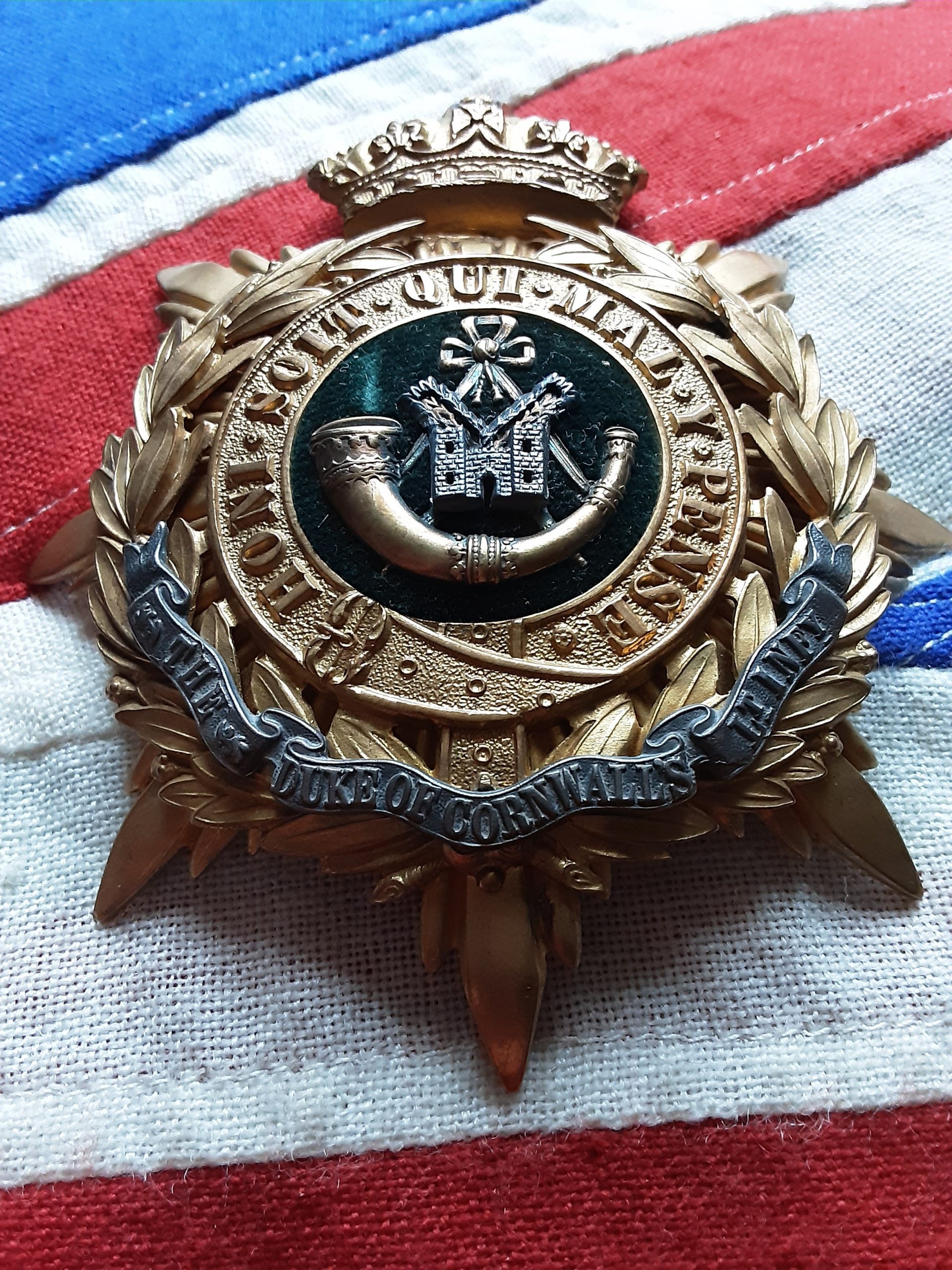 DCLI. Duke of Cornwall Light Infantry officers helmet plate - Image 3