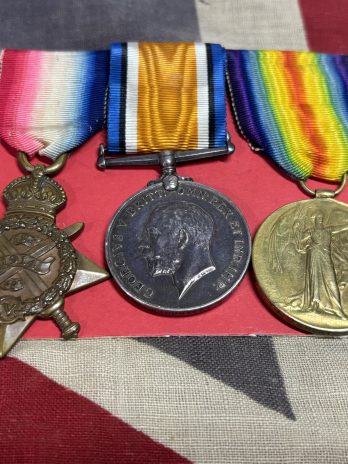 Old Contemptibles POW 1914 Star trio. Hunter. Royal Scots Fusiliers. Captured Polygon Wood. 1st Battle of Ypres 1914