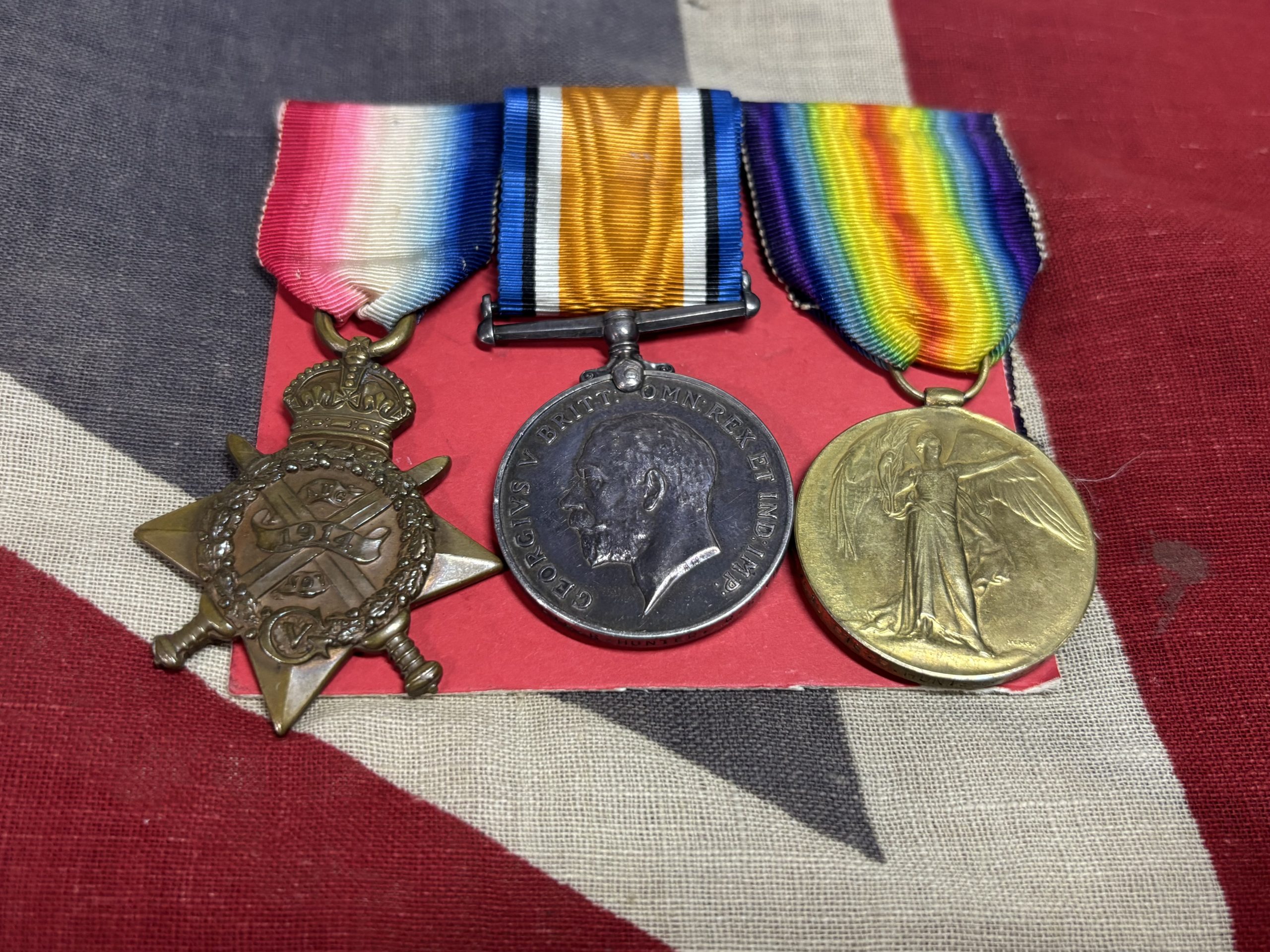 Old Contemptibles POW 1914 Star trio. Hunter. Royal Scots Fusiliers. Captured Polygon Wood. 1st Battle of Ypres 1914