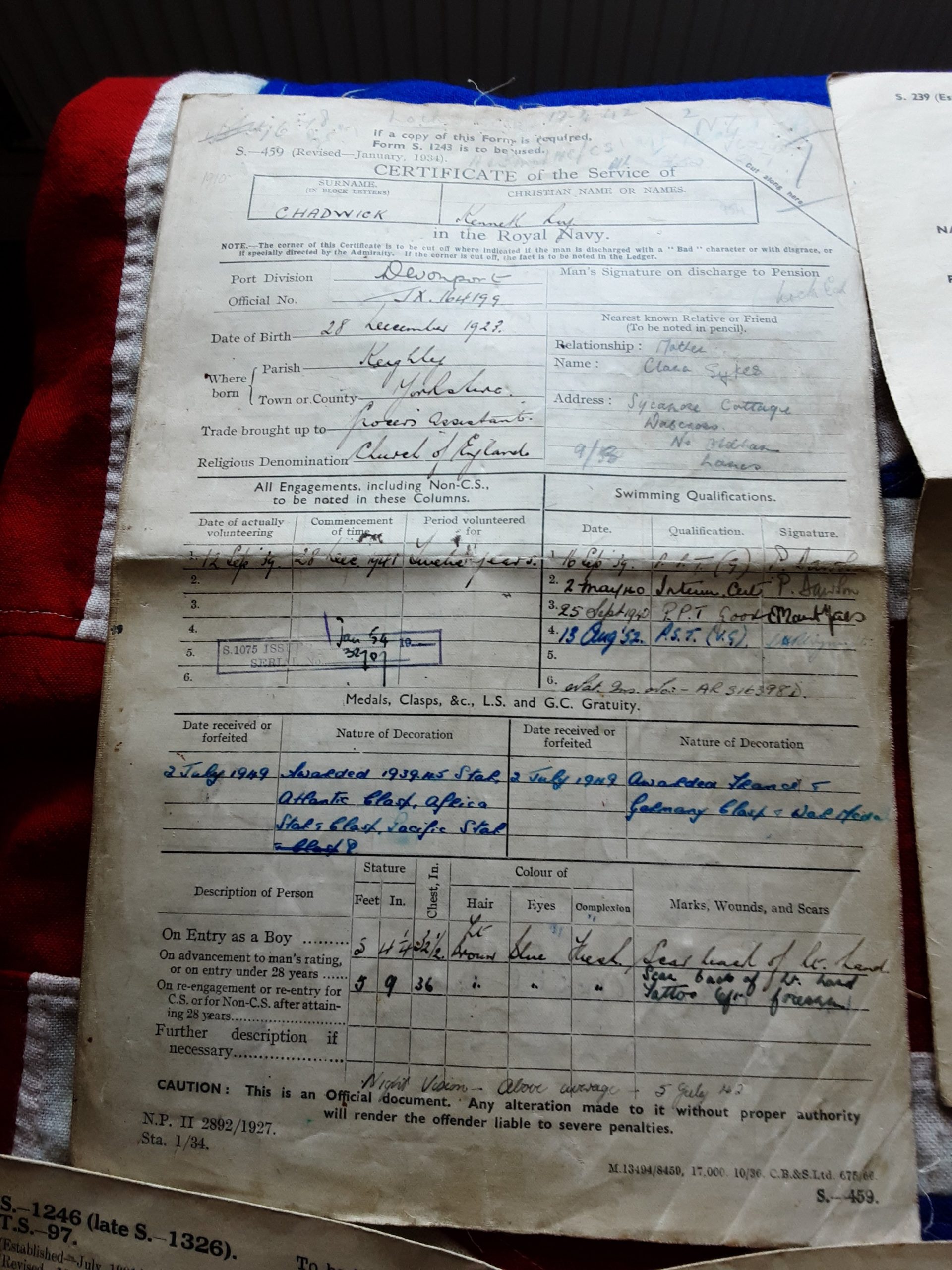 WWII Royal Navy group. HMS Victorious. Denmark Straits, Bismarck. Oldham. Lancashire. - Image 6