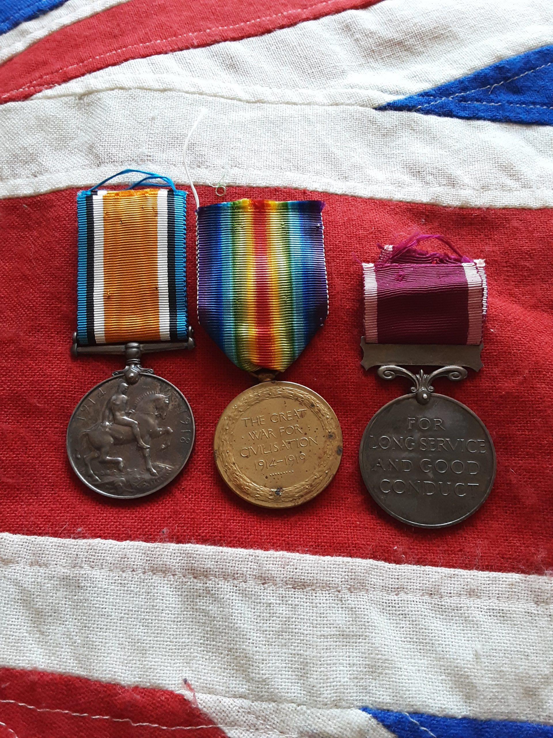 WWI Pair & LSGC. James Searson. RGA. Wounded. WWII, 527th Hampshire Coastal Regiment. Died 6th April 43. - Image 2