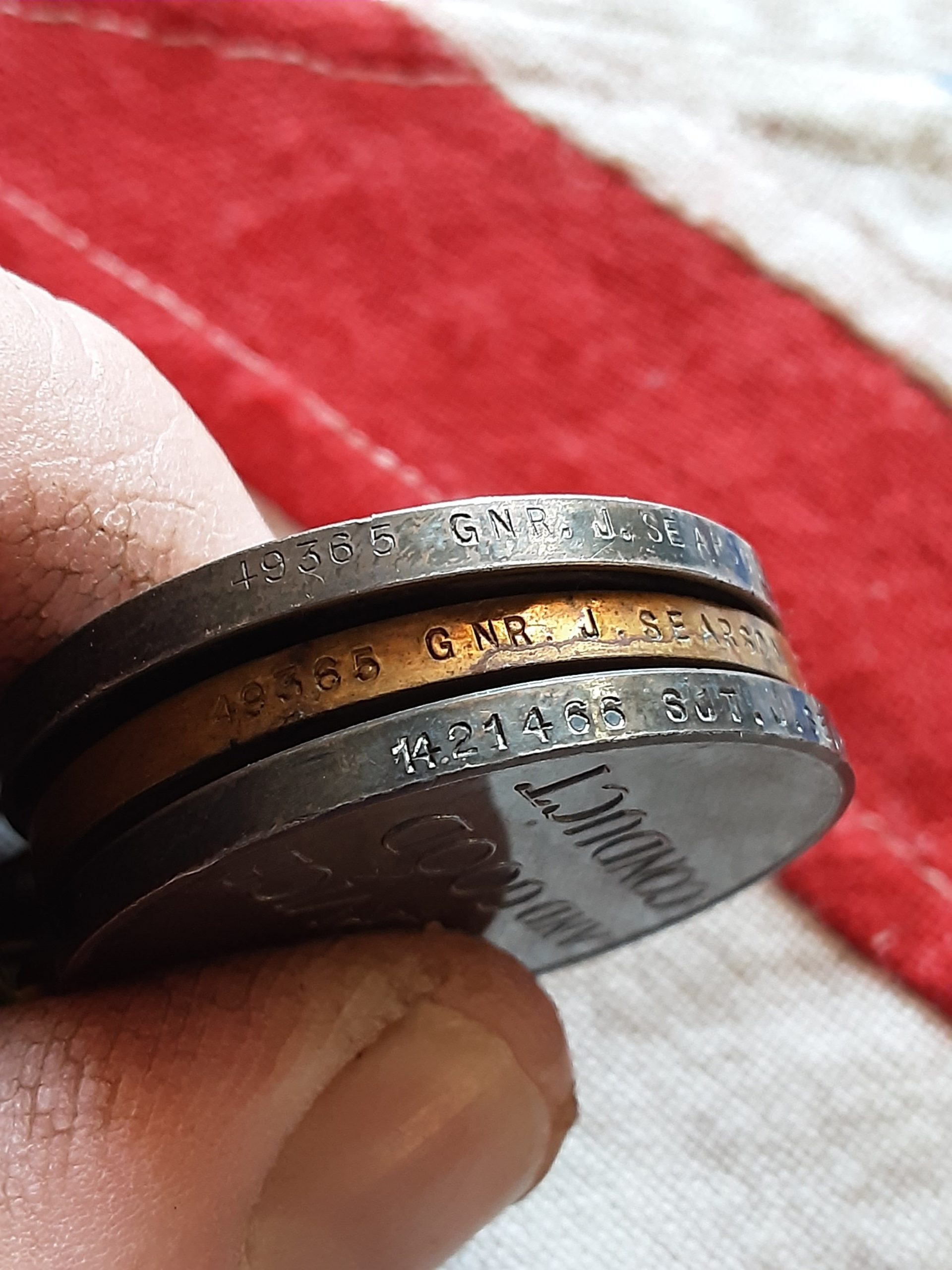 WWI Pair & LSGC. James Searson. RGA. Wounded. WWII, 527th Hampshire Coastal Regiment. Died 6th April 43. - Image 3