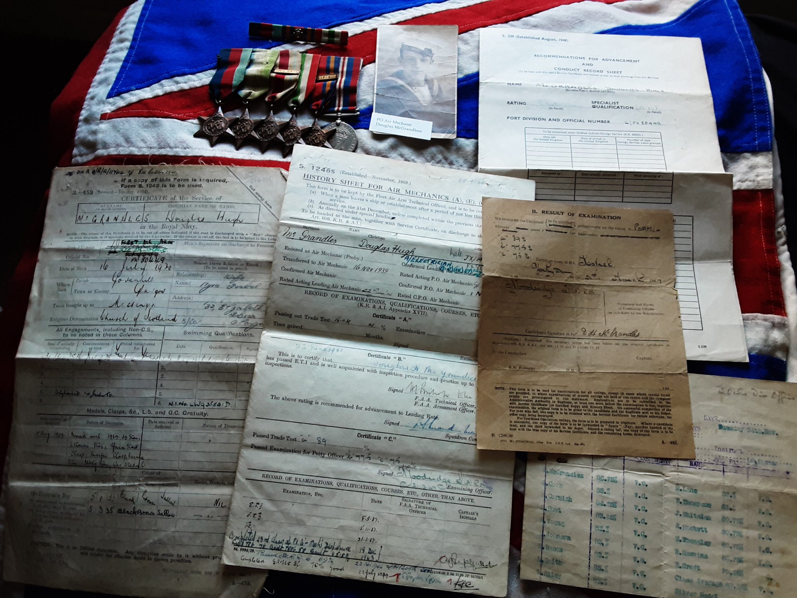 WWII Royal Naval Air Service group. Douglas H McGrandles. Glasgow