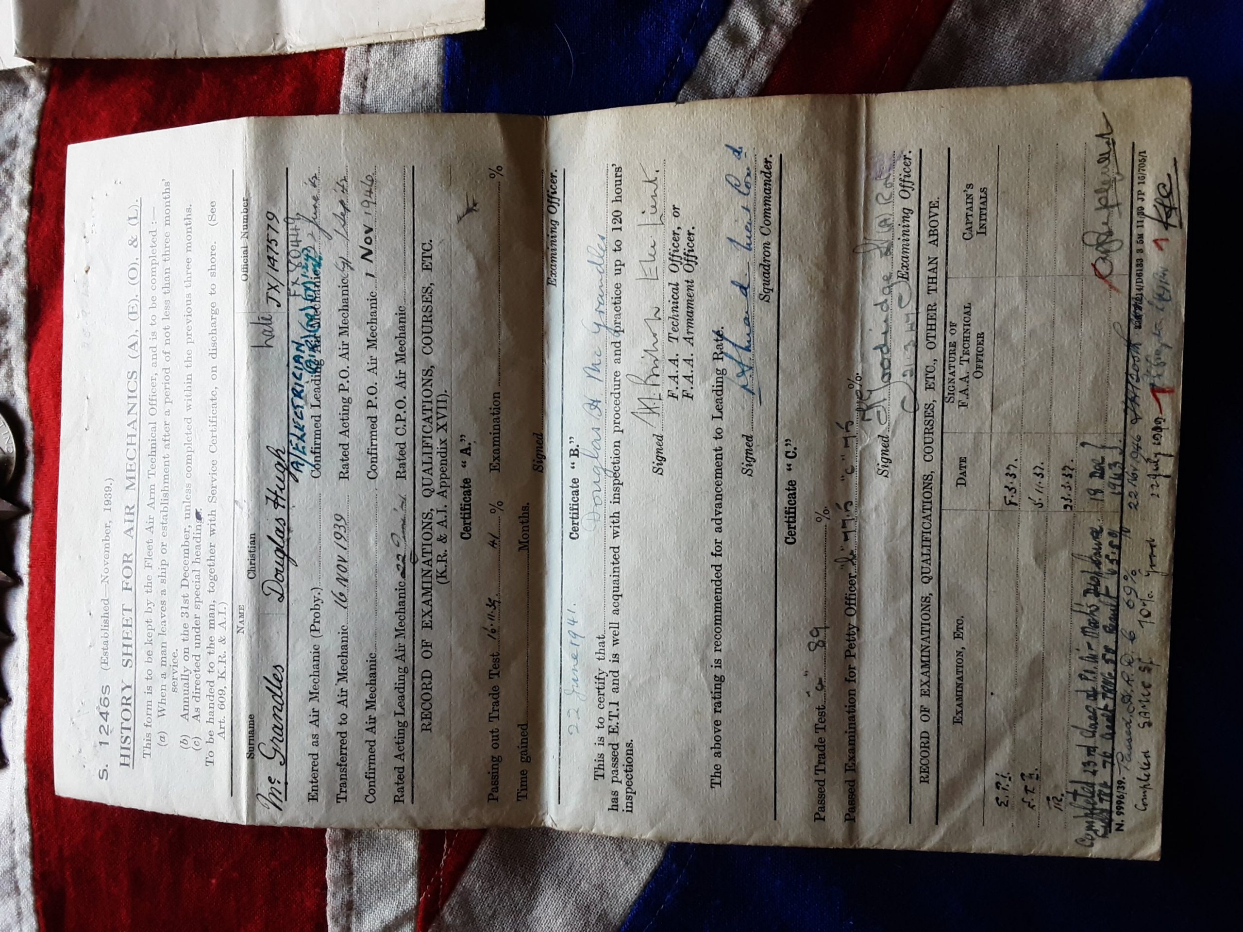 WWII Royal Naval Air Service group. Douglas H McGrandles. Glasgow - Image 9