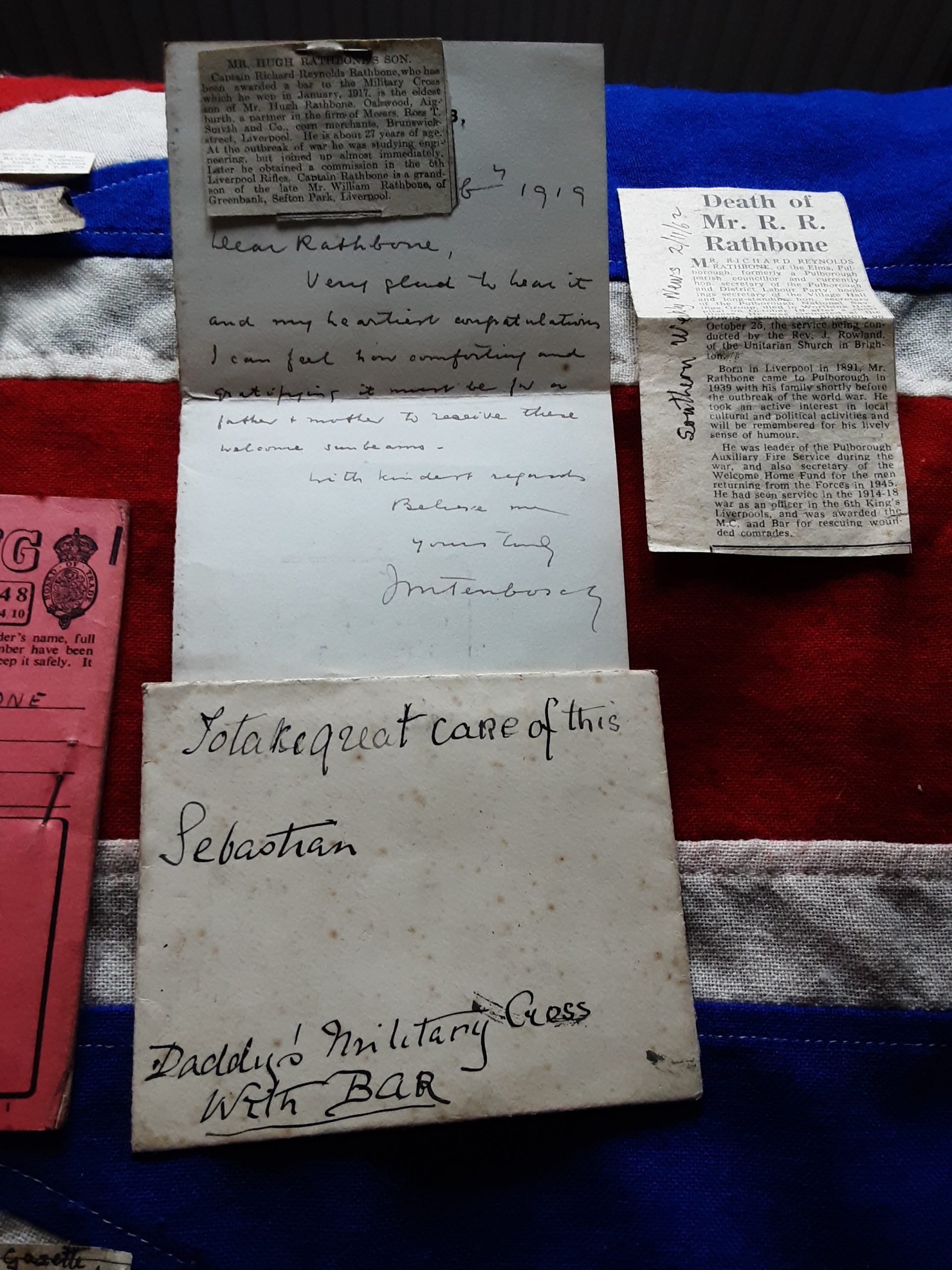 Attributed miniature MC & bar gallantry group. Captain Richard R Rathbone. 1/6 Liverpool. Pulborough. - Image 9