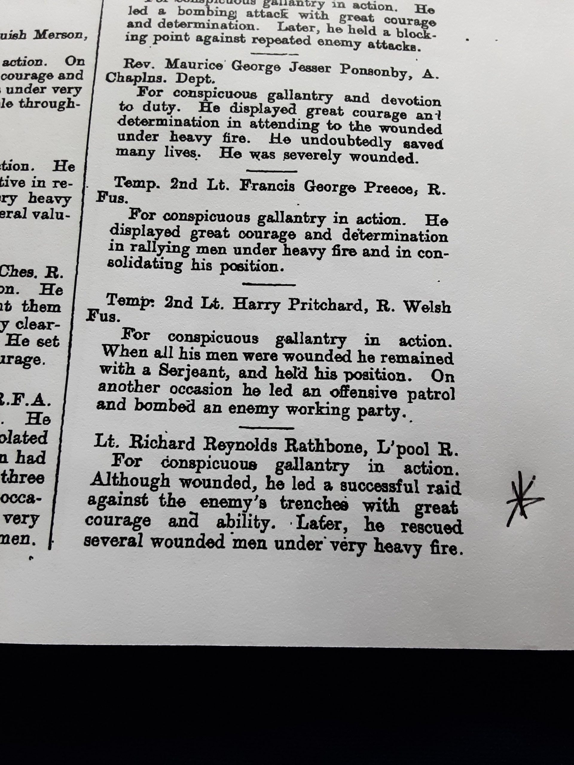 Attributed miniature MC & bar gallantry group. Captain Richard R Rathbone. 1/6 Liverpool. Pulborough. - Image 15