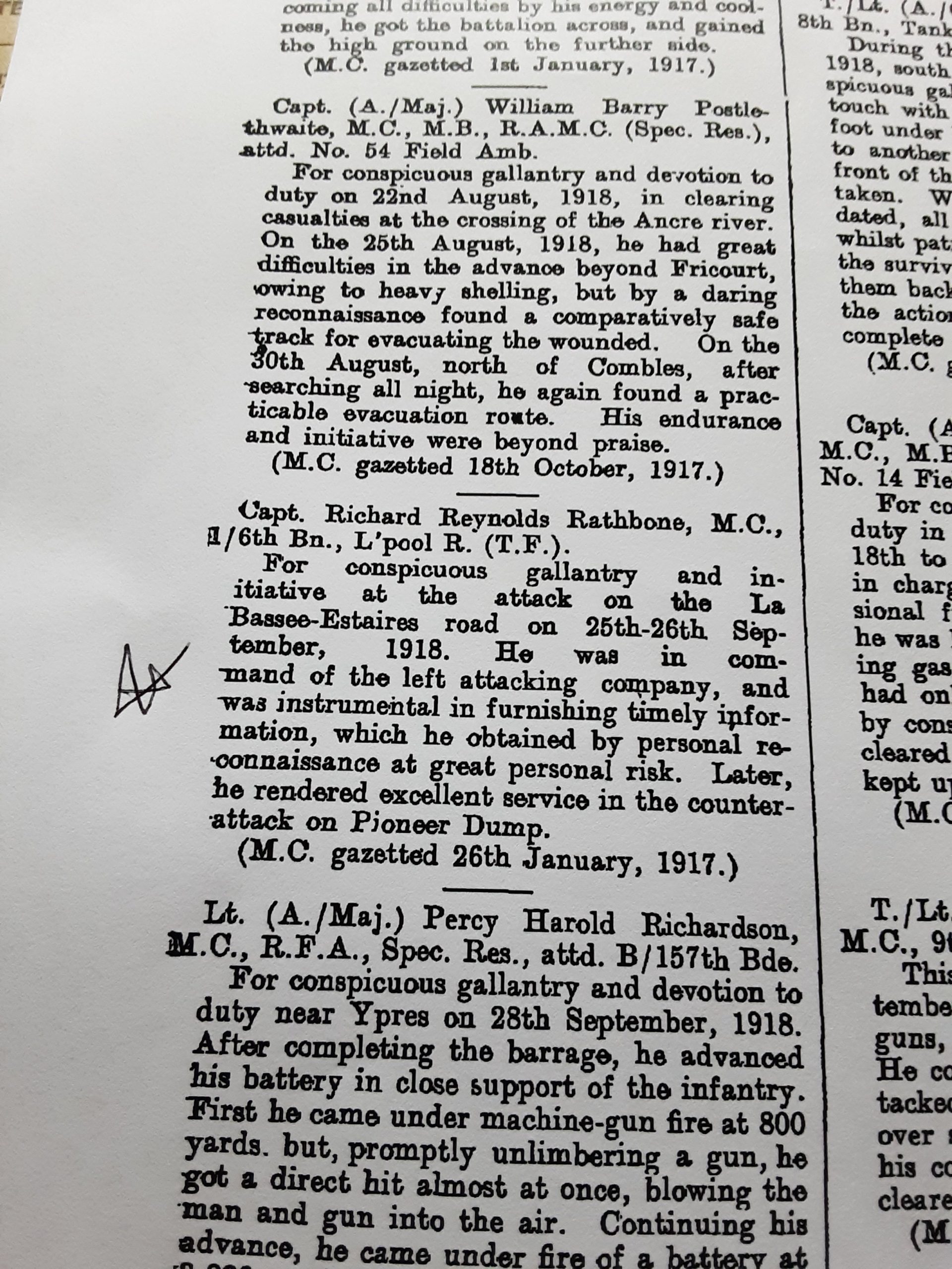 Attributed miniature MC & bar gallantry group. Captain Richard R Rathbone. 1/6 Liverpool. Pulborough. - Image 14