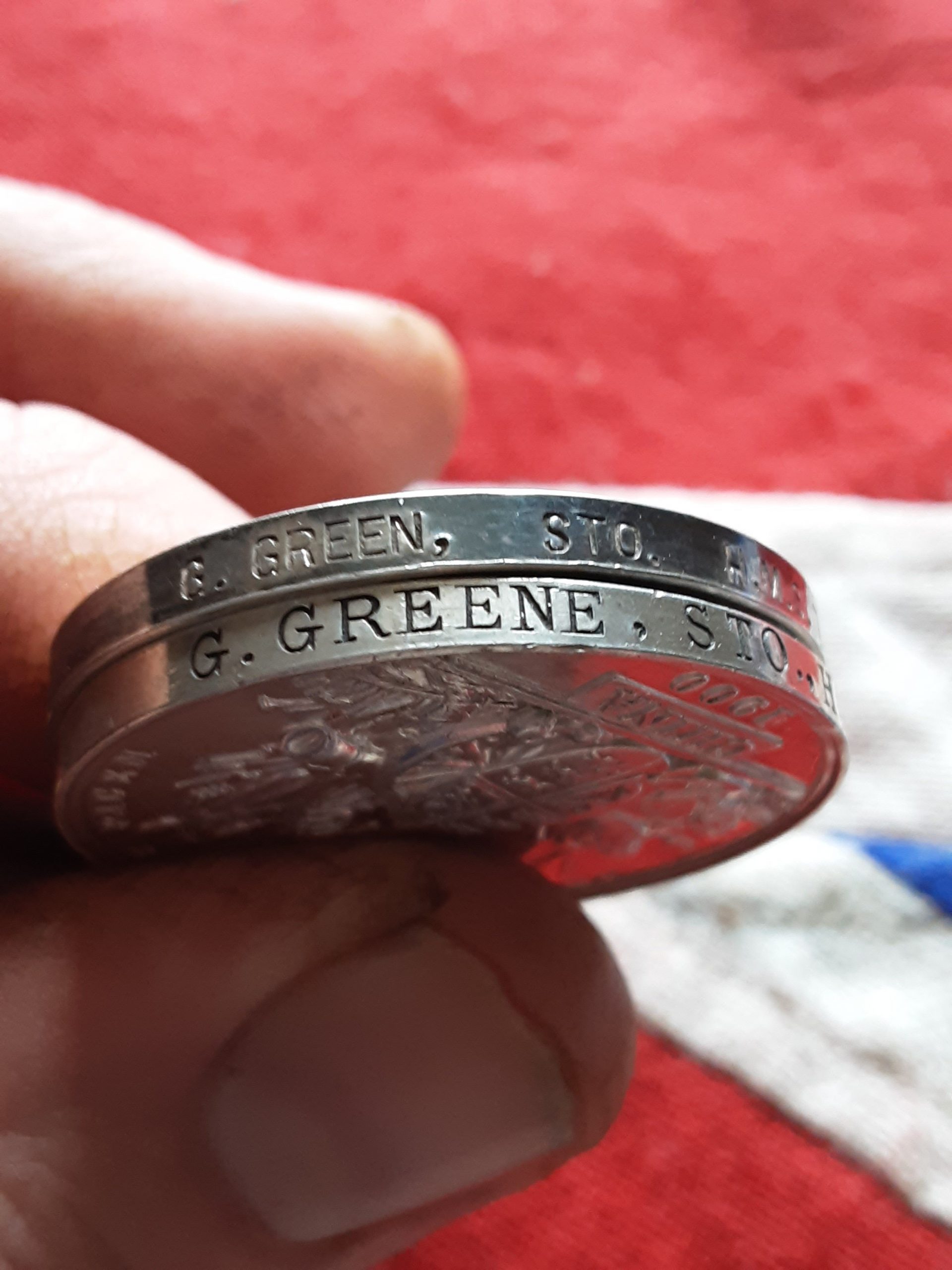 QSA & China 1900 Pair. Stoker George Green. HMS Terrible. North Shields - Image 3