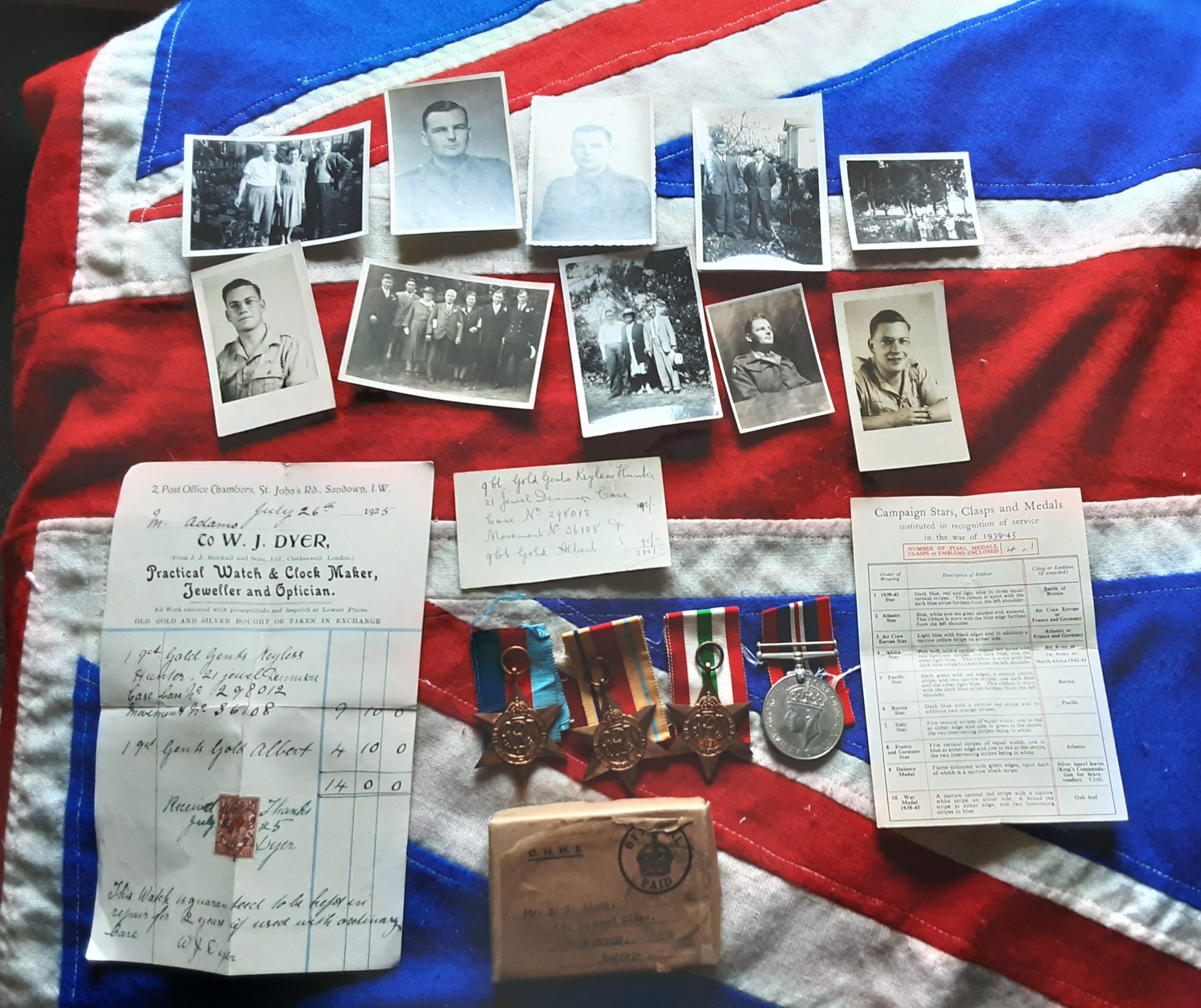 Ww2 Officers Group .E W Adams .Royal Engineers .Fetcham. Surrey .