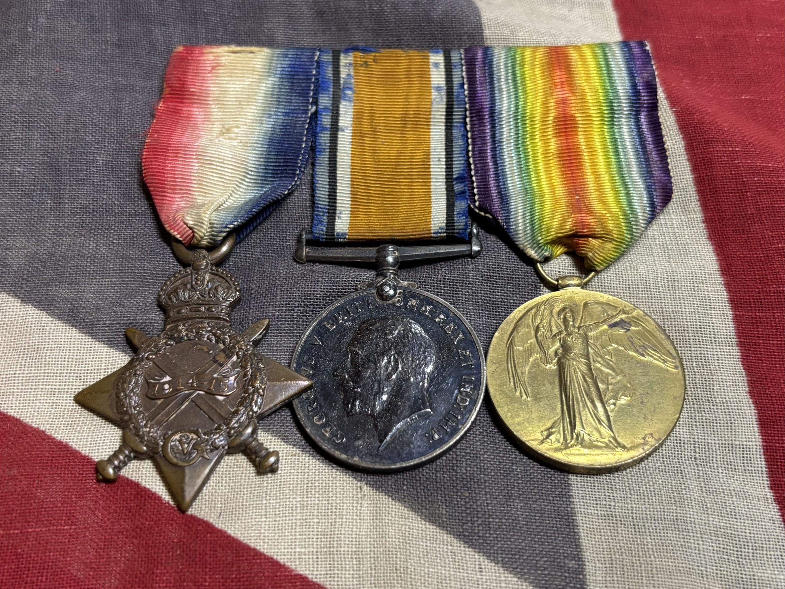 1915 Trio. Levy. 24th London Regiment. Camberwell, London.