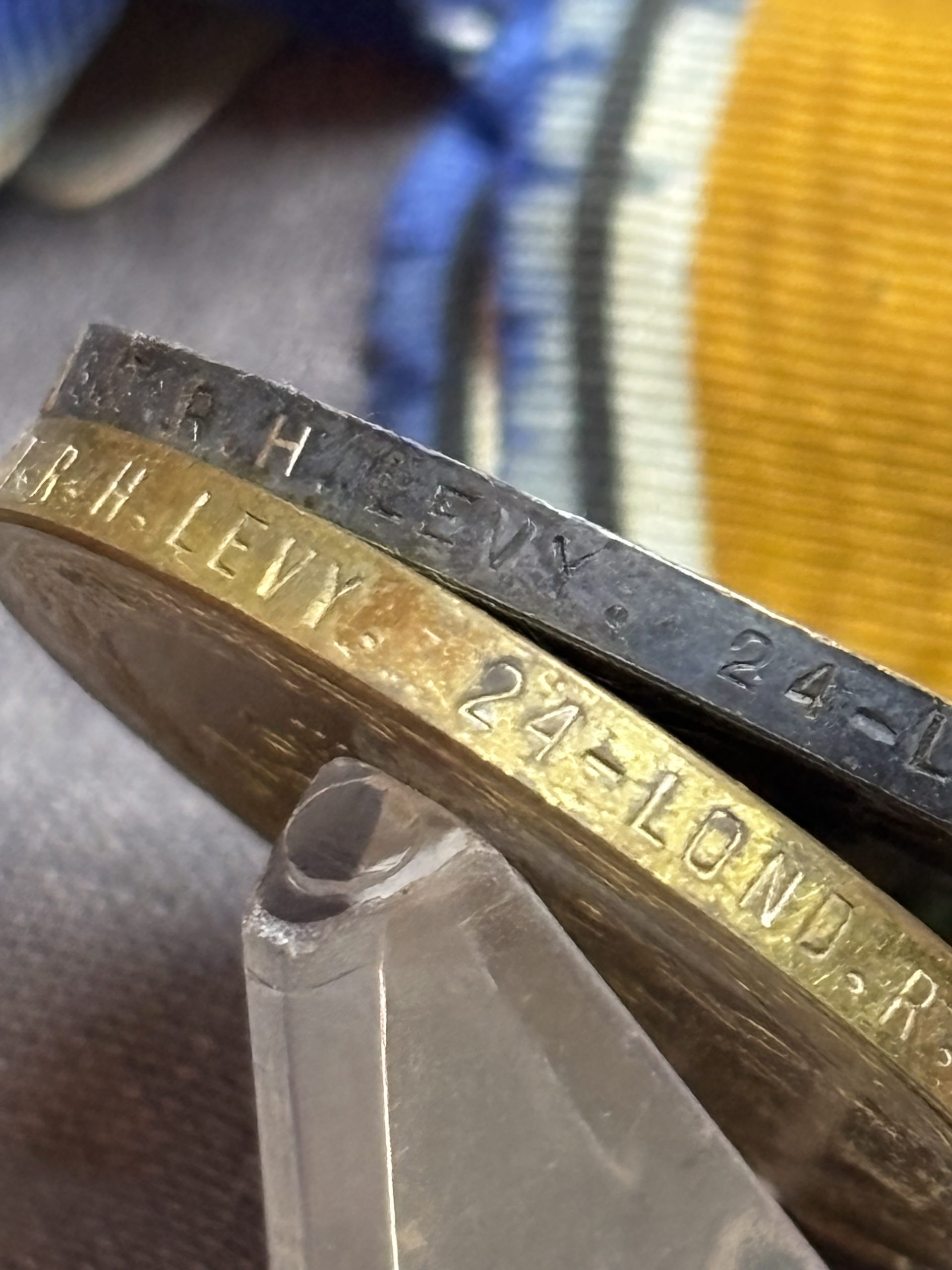 1915 Trio. Levy. 24th London Regiment. Camberwell, London. - Image 2