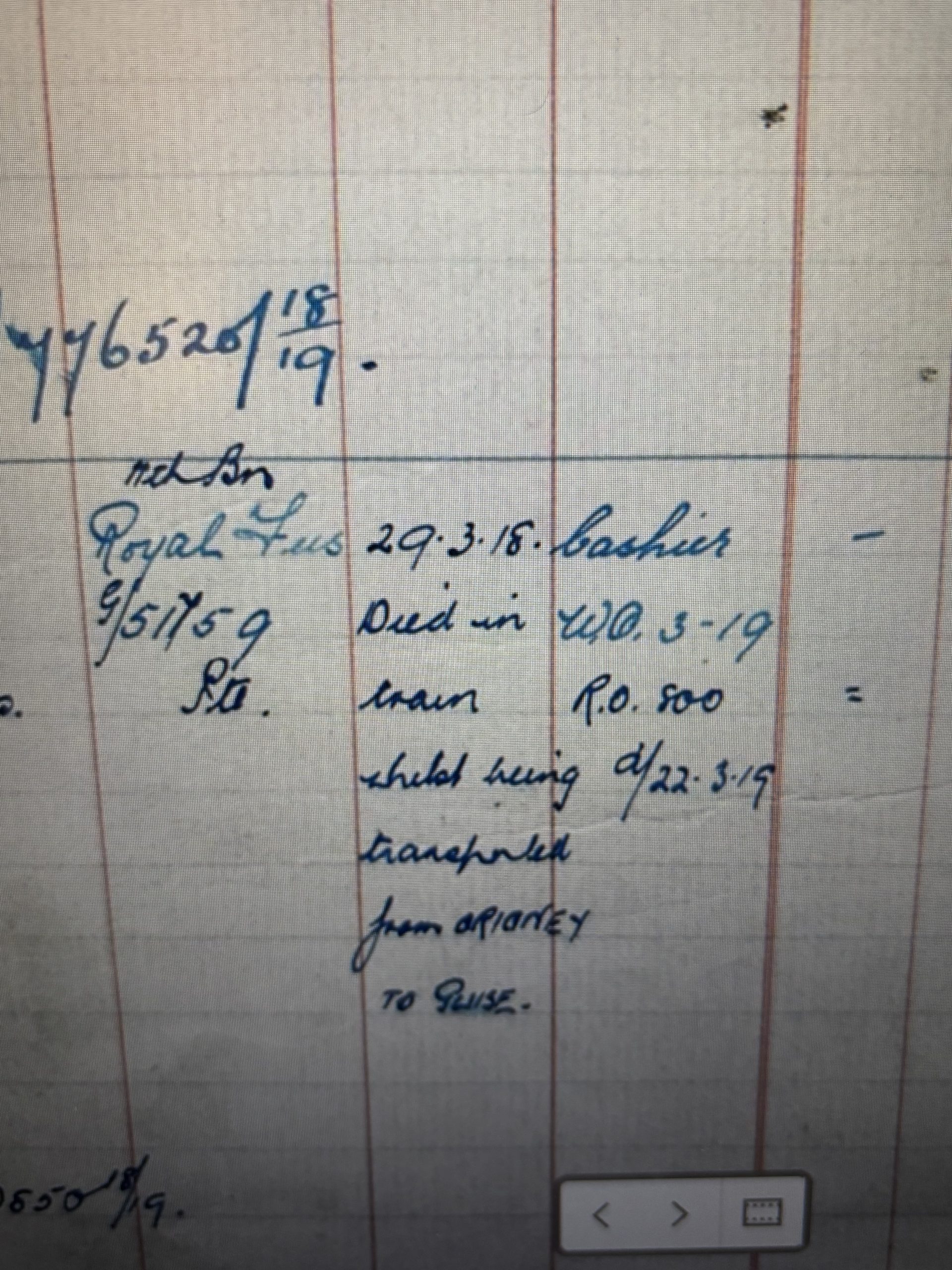 BWM. Sutton. Operation Michael casualty, 1918. Died from wounds aboard POW train. Acton, London. - Image 5