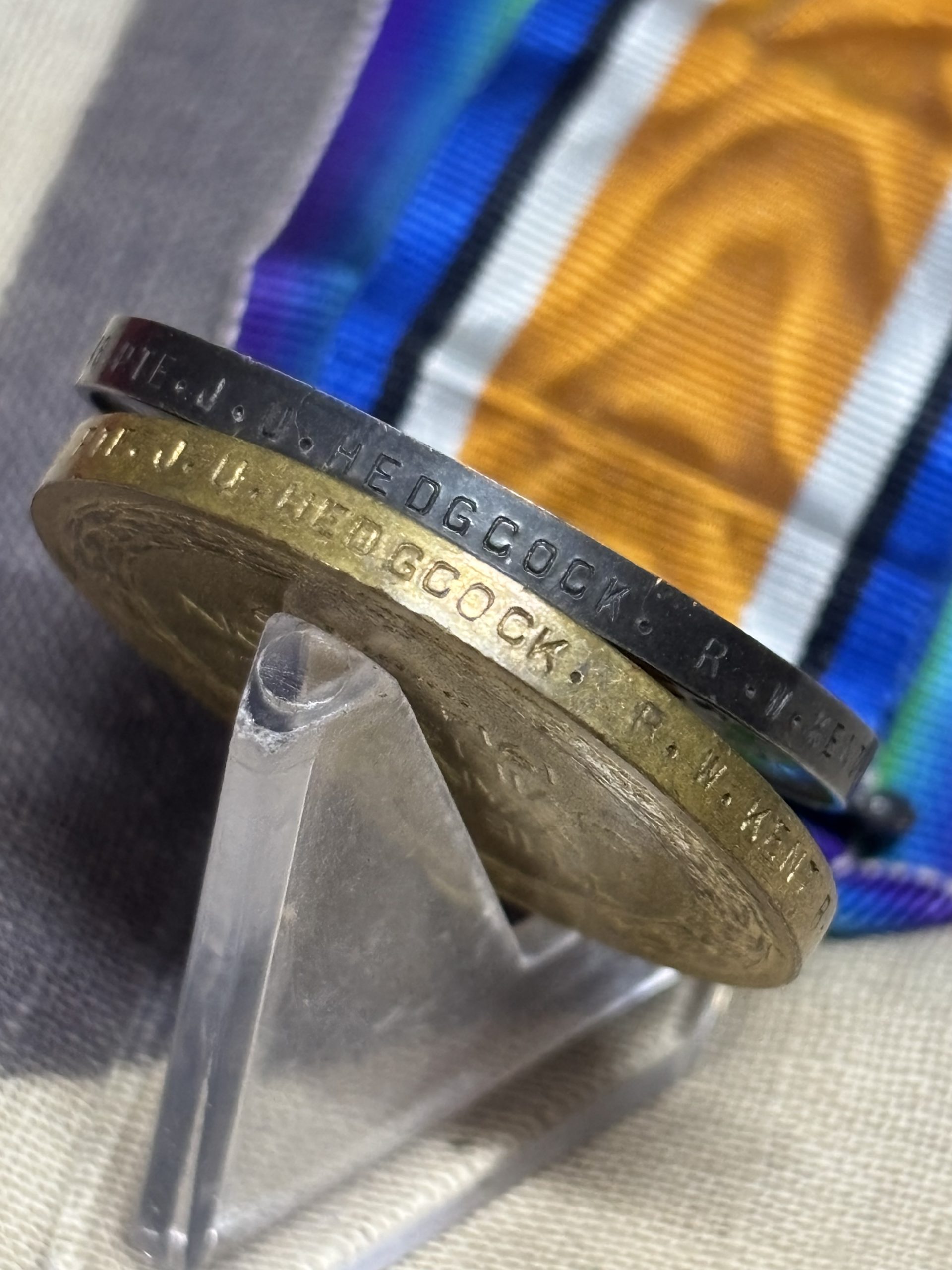 WWI casualty Pair. Hedgcock. Royal West Kent Regiment. KIA day 1 Battle of Messines. Remembered on Menin Gate Memorial. - Image 2