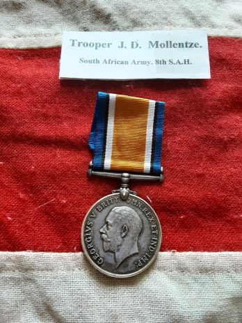 WWI BWM. South African Army. Trooper J D Mollentze. 8th SAH.