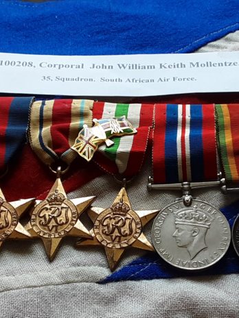 WWII South African Airforce group. Cpl John William Keith Mollentze. 35 Squadron. Born Queenstown.