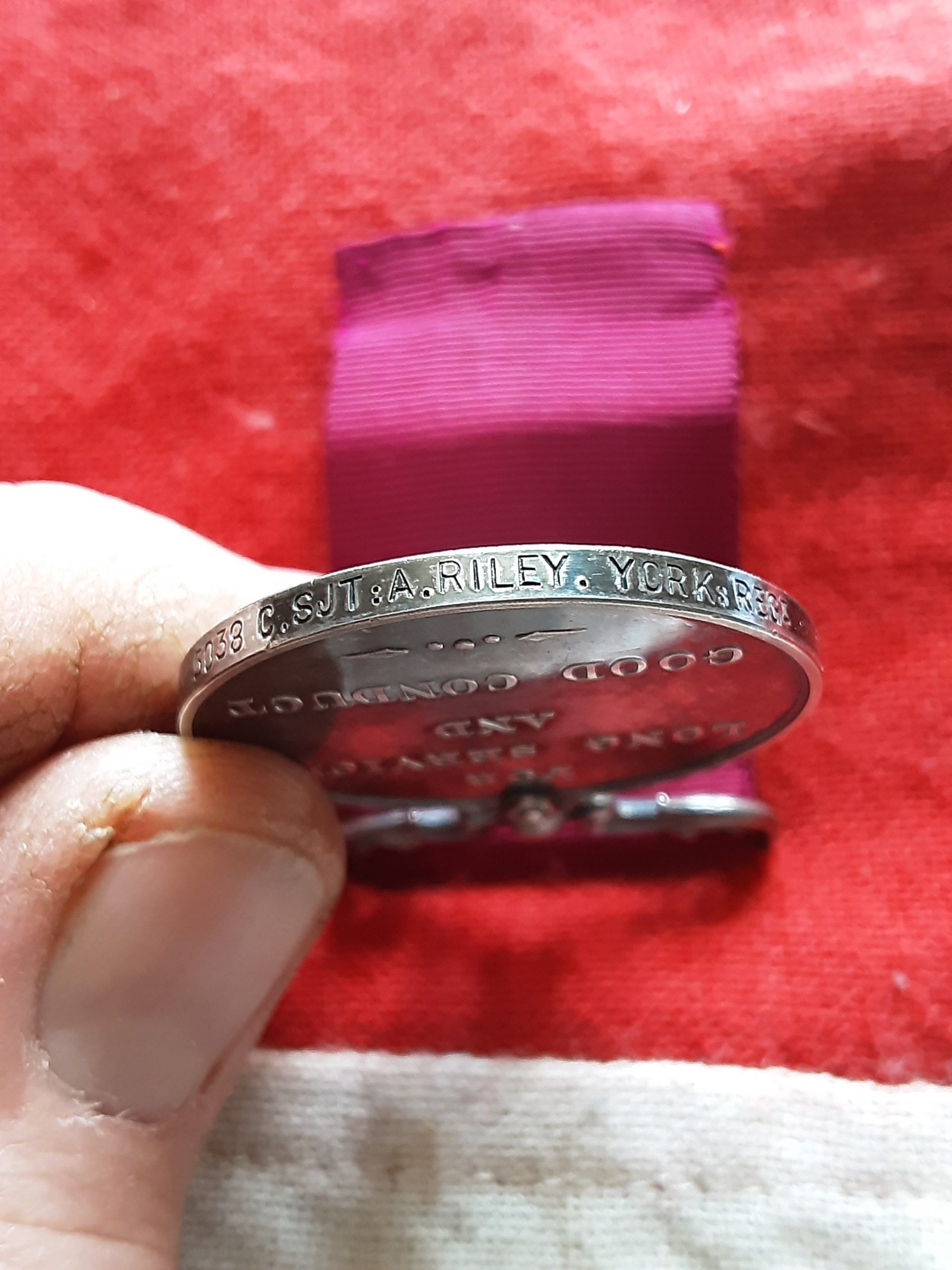 LSGC. Colour Sjt Arthur Riley. Yorkshire Regiment. Dewsbury, Yorkshire. Gibraltar & Egypt - Image 3