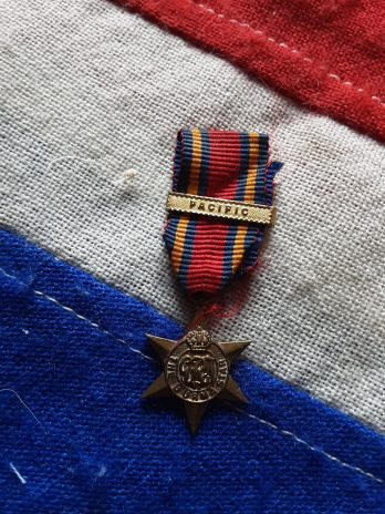 Period Miniature Burma Star With Pacific Clasp .