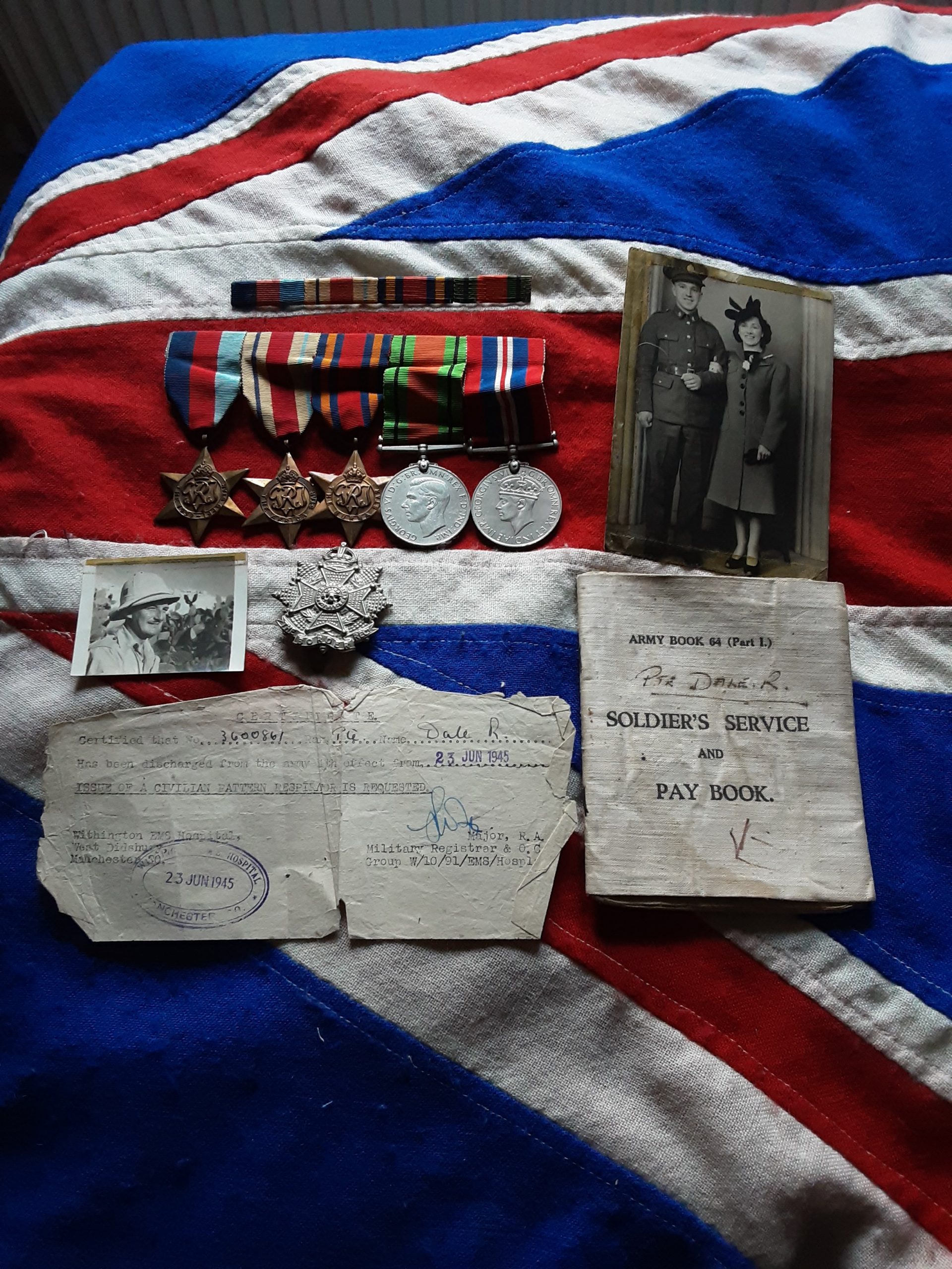 WWII Africa & Burma group. Reginald Dale. Border Regiment. Chindit?