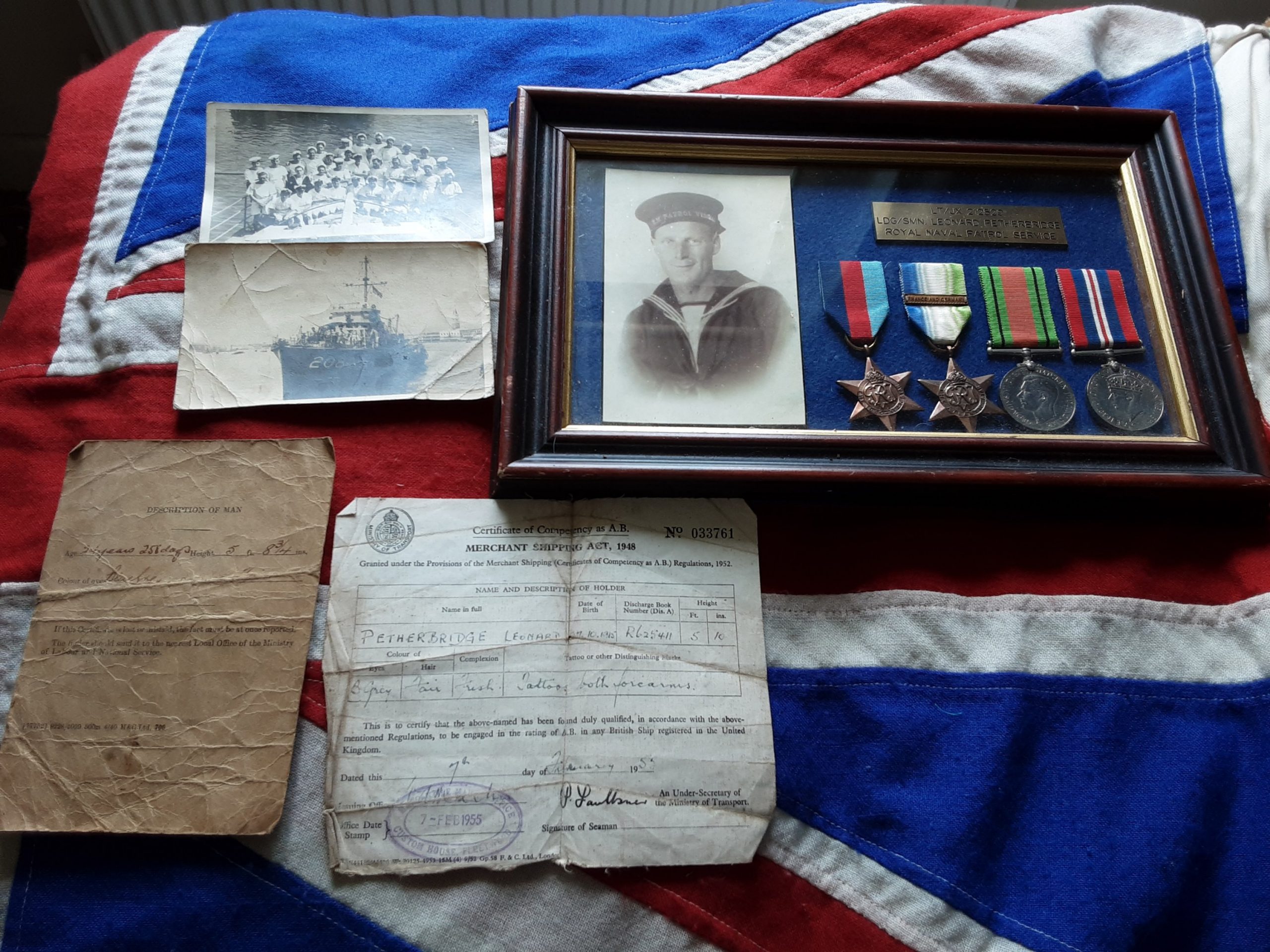 Ww2 Rn Naval Patrol Service . Leonard Petherbridge .