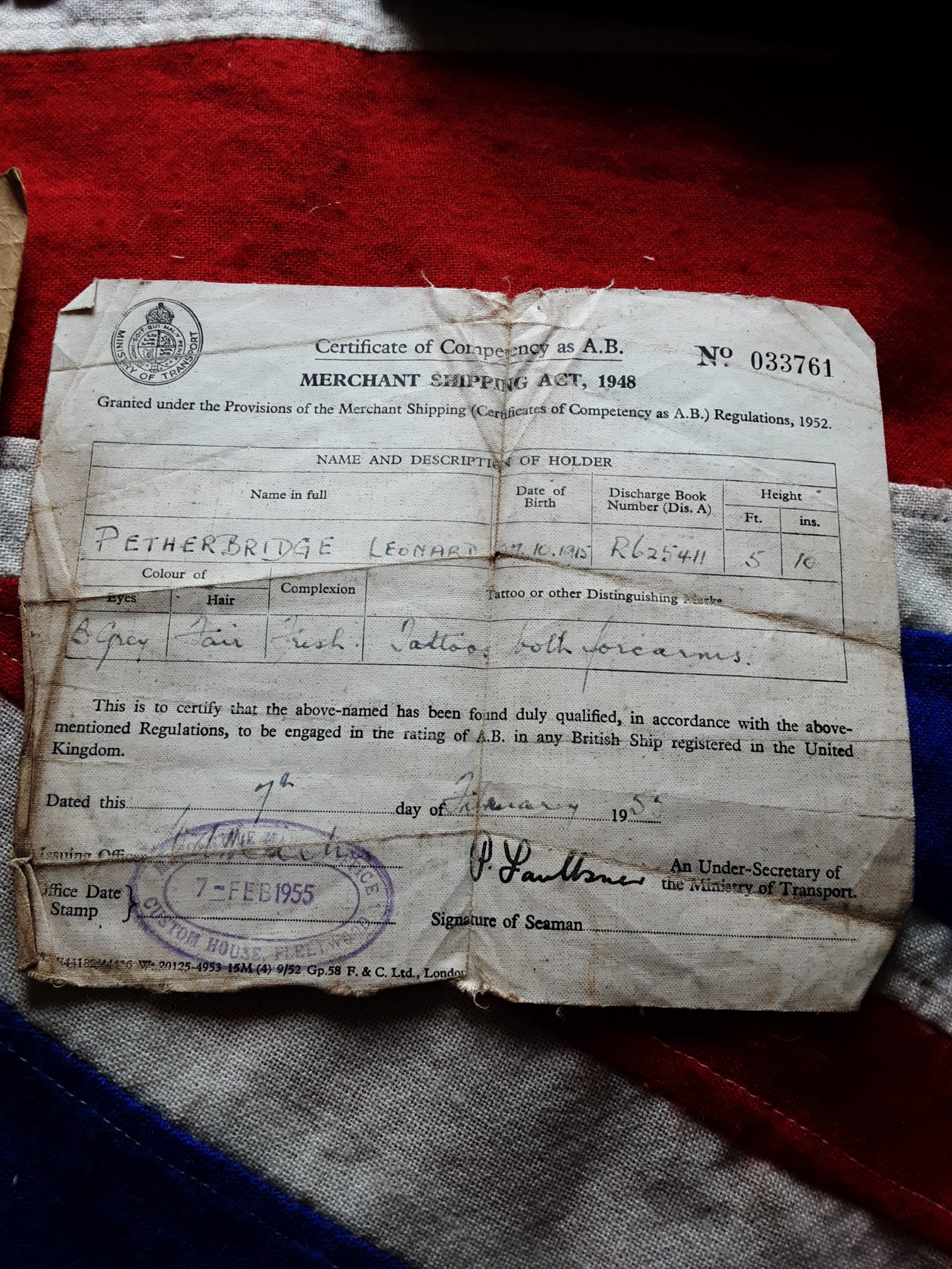Ww2 Rn Naval Patrol Service . Leonard Petherbridge . - Image 7