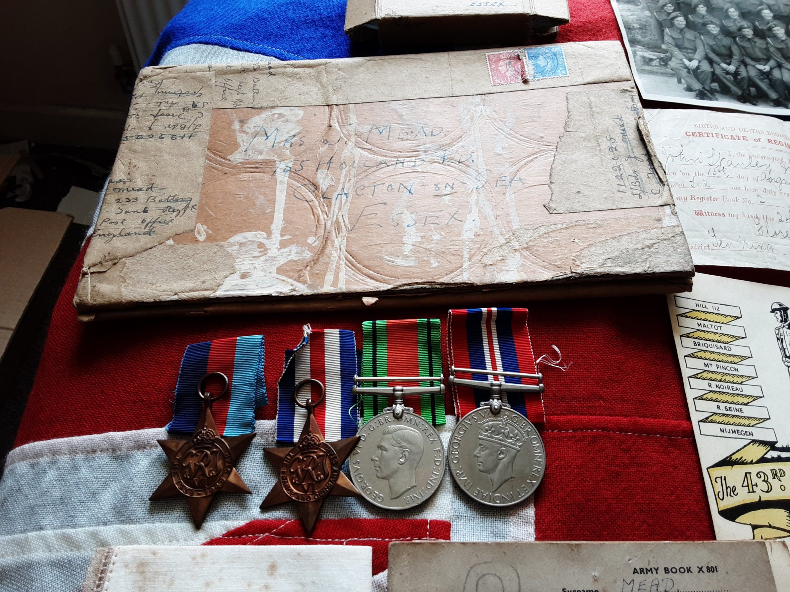 Ww2 Normandy Group . John Stanley Mead 43rd Wessex . Ra & 398 wks Coy Re .Wd July 44.Clacton . - Image 4