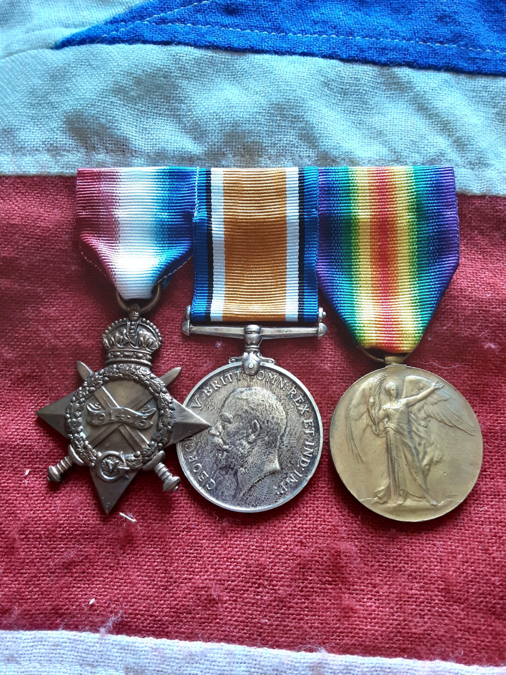 1915 Trio. William Daniel Kedge. 13th KRRC. Butcher, Hackney.
