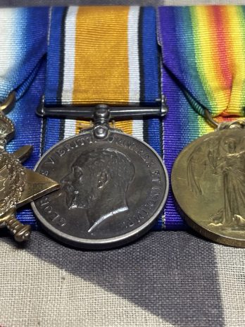 1915 Trio. Gough. South Wales Borderers later Wiltshires. Cadoxton, Barry, Cardiff.
