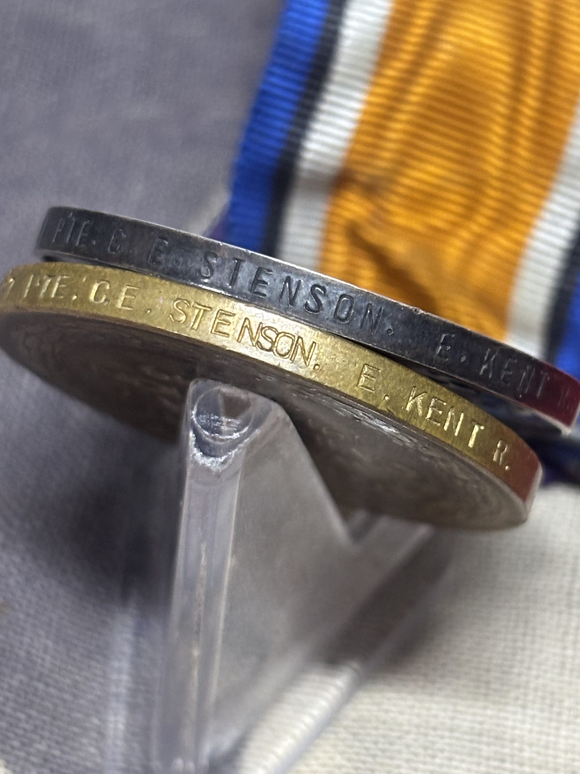 Casualty Pair. Stenson. East Kent Regiment. KIA June 1918. Farnham, Surrey. - Image 2