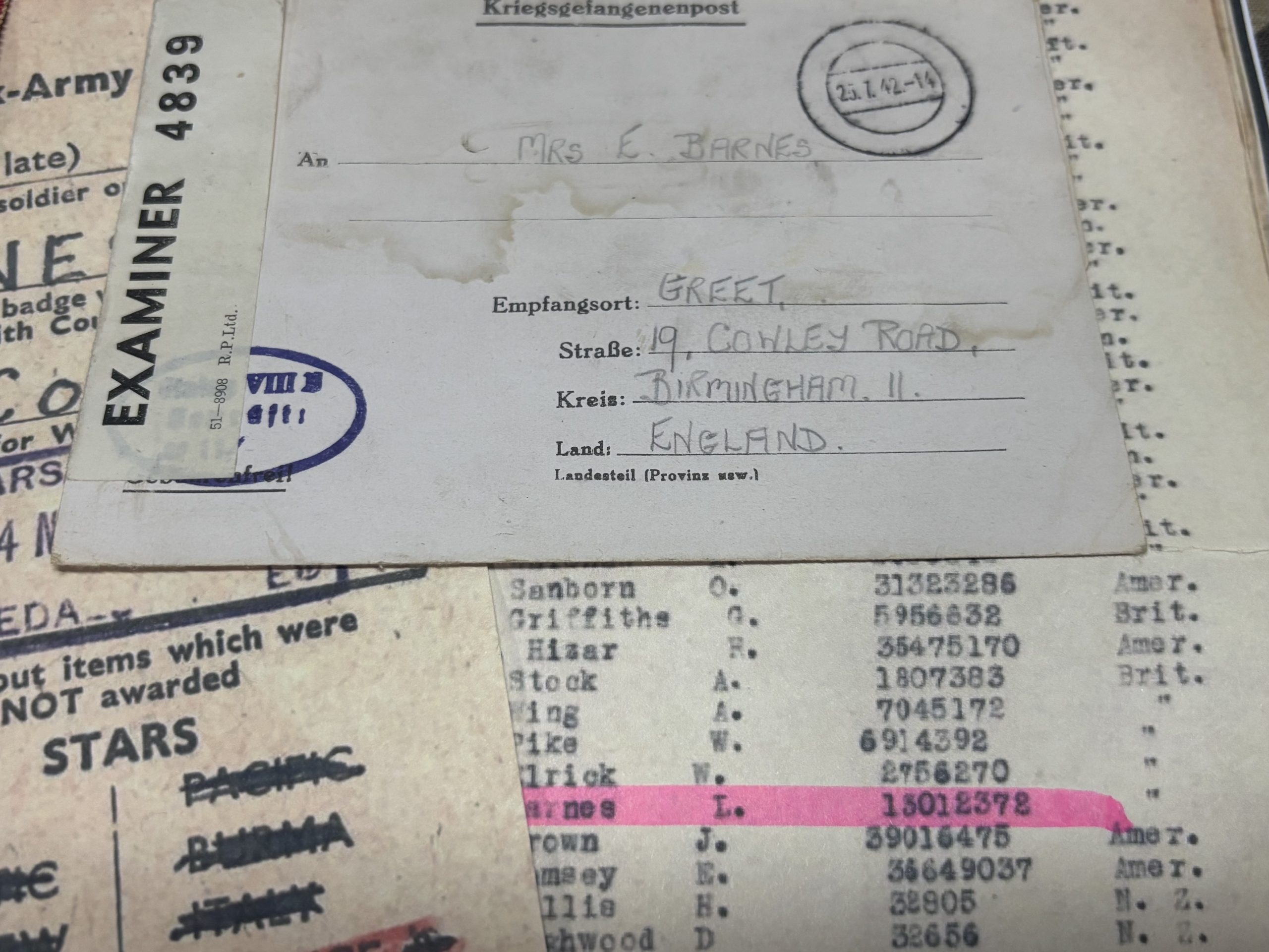Battle of France 1940 POW Pair with postcard. - Image 3