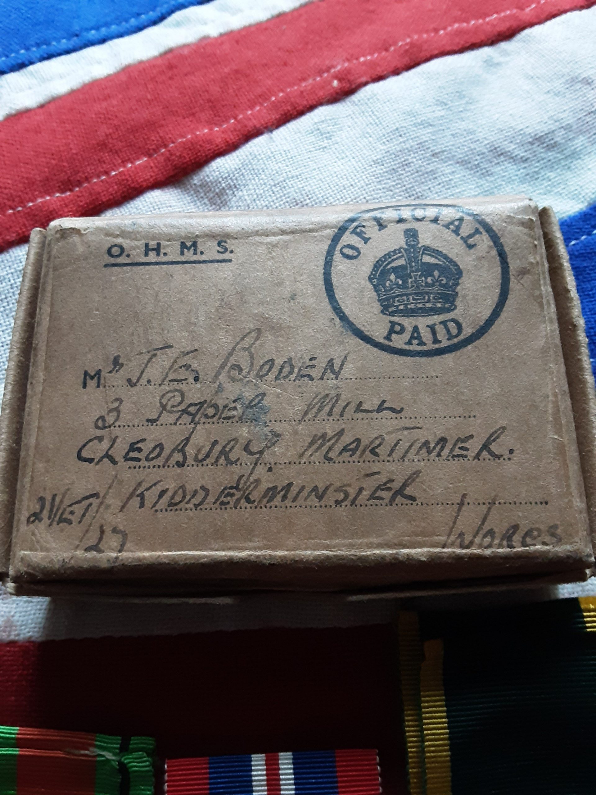 Boxed France & Germany Territorial group. John E Boden. Veterinary Corps & KSLI. Cleobury Mortimer - Image 2