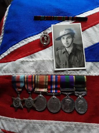 WWII Burma, GSM SE Asia 1945-46 & Territorial group. Sgt Ernest GA Kelly. Royal Signals Plymouth. Devon