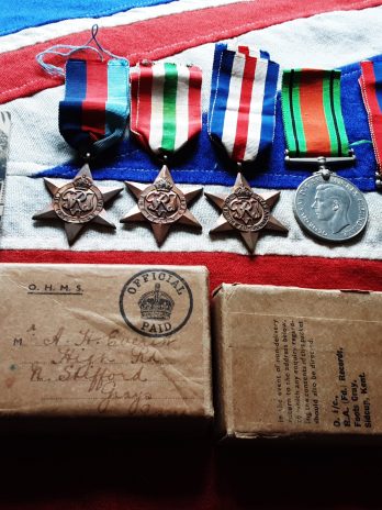 WWII Royal Artillery group. A H Everitt. Grays, Essex. Italy with France & Germany