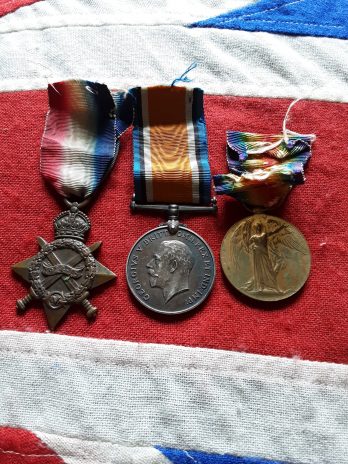 WWI 1915 Trio. Joseph Patterson. HMS Hindustan. Coal miner. Jarrow, Durham