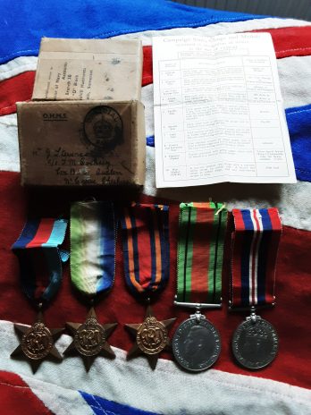WWII Atlantic & Burma Royal Navy group. JX601306 J Stevenson. Audlem, Crewe