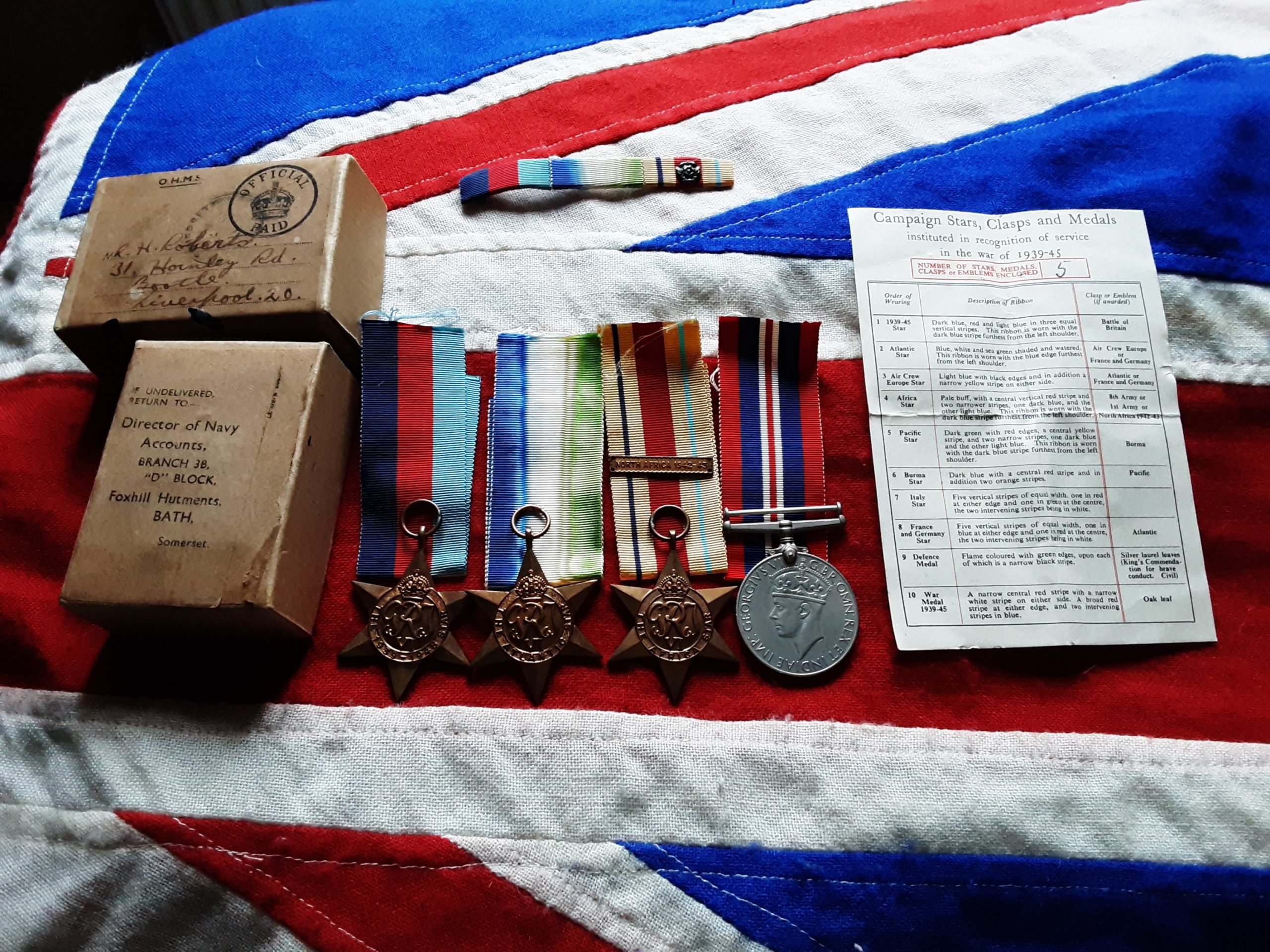 North Africa, Atlantic Royal Navy group. H Roberts. Bootle, Liverpool