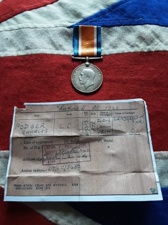 Ww1 Bwm . Charles Podger . Royal West kent & Labour Corps . Bromley.