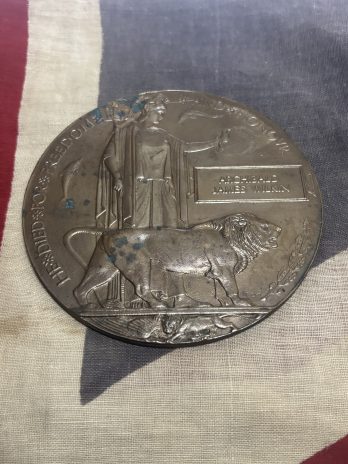 WWI Memorial Plaque. Wilkin. Halsted, Essex. 17th Bn Middlesex Rgt, 1st Football Battalion. KIA Cambrai November 1917