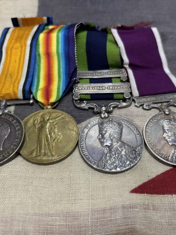 WWI Pair with 2 clasp India General Service Medal and Regular Army LSGC grouping of 4. Dunne. Royal Artillery.
