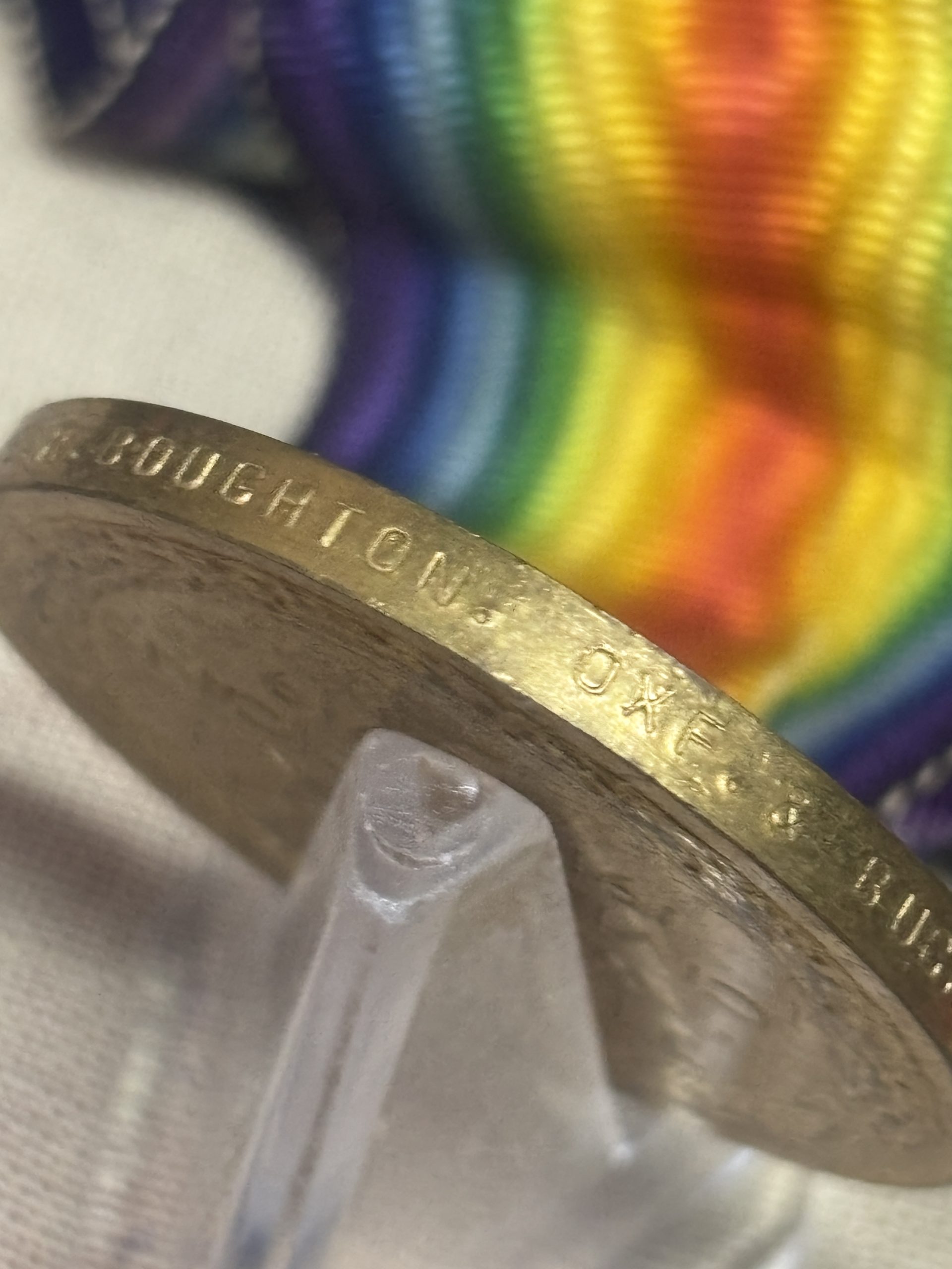 WWI Casualty Victory Medal. Boughton. Ox & Bucks LI. New Malden. KIA Bellewaarde Farm. 1915 Battle of Loos. Menin Gate. - Image 3